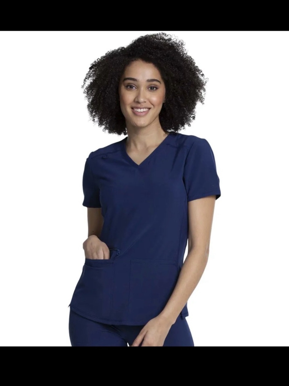 Cherokee Allura Navy V-Neck Women’s Scrub Top - Classic Professional Fit